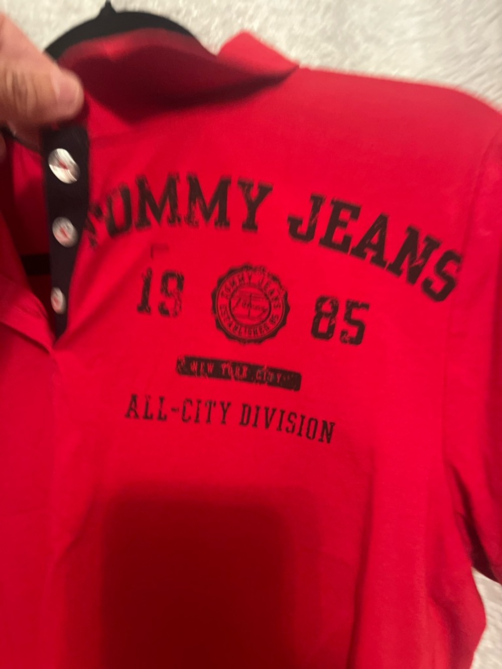 Tommy Hilfiger Red Polo with Navy Trim